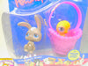 Littlest Pet Shop Grey White Bunny Rabbit #14 Yellow Chick #13 NIB