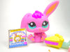 Littlest Pet Shop Rare Pink Teal Eyes Bunny Rabbit #2571 with cute accessories