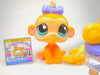 Littlest Pet Shop Rare Exclusive European Yellow Baby Monkey w Bow #1635 authentic