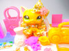 Littlest Pet Shop Rare Yellow Short Hair Cat #2194 & cute accessories Authentic