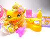 Littlest Pet Shop Rare Yellow Short Hair Cat #2194 & cute accessories Authentic