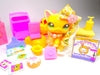 Littlest Pet Shop Rare Yellow Short Hair Cat #2194 & cute accessories Authentic