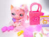 Littlest Pet Shop Rare Pink Angora Cat #1726 with cute accessories authentic