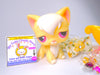 Littlest Pet Shop Rare Yellow Angora Cat #354 with cute accessories authentic