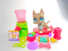Littlest Pet Shop Grey Great Dane #184 with accessories Authentic