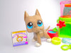 Littlest Pet Shop Grey Great Dane #184 with accessories Authentic