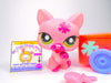 Littlest Pet Shop Pink Licking Paw Cat #1846 with cute accessories authentic