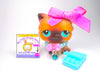 Littlest Pet Shop Brown Siamese Persian Cat #22 with cute accessories authentic