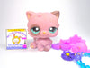 Littlest Pet Shop Purple Persian Cat #1027 with cute accessories authentic