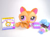 Littlest Pet Shop Brown Crouching Cat #1584 with accessories