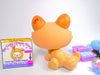 Littlest Pet Shop Brown Crouching Cat #1584 with accessories