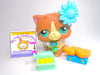 Littlest Pet Shop Rare Brown Persian Cat #371 with accessories authentic
