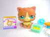Littlest Pet Shop Rare Brown Persian Cat #371 with accessories authentic