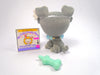 Littlest Pet Shop Fuzzy Flocked Grey Schnauzer Dog #1006 & accessories authentic
