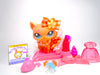 Littlest Pet Shop Rare Orange Walking Destiny Cat #2258 with cute accessories