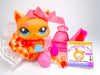 Littlest Pet Shop Rare Orange Walking Destiny Cat #2258 with cute accessories