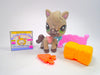 Littlest Pet Shop Rare Grey Brown Unicorn Horse #1820 with cute accessories
