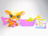 Littlest Pet Shop Brown Green Eyes Cow #1833 with cute accessories authentic
