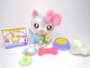 Littlest Pet Shop Rare Blue White Husky Dog #1930 & cute accessories authentic