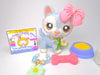 Littlest Pet Shop Rare Blue White Husky Dog #1930 & cute accessories authentic