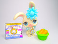 Littlest Pet Shop White Blue Eyes Bunny Rabbit #49 with cute accessories
