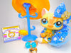 Littlest Pet Shop Yellow Walking Destiny Cat #1546 & cute accessories authentic
