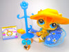Littlest Pet Shop Yellow Walking Destiny Cat #1546 & cute accessories authentic