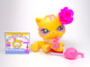 Littlest Pet Shop Yellow Pink Persian Cat #878 with cute accessories authentic