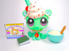 Littlest Pet Shop European Mint Green Polar Bear #794 with cute accessories