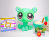 Littlest Pet Shop European Mint Green Polar Bear #794 with cute accessories
