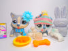Littlest Pet Shop Rare Husky #1684 Puppy #2036 with cute accessories authentic