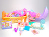 Littlest Pet Shop Rare Mommy Baby Poodle #2497 #2498 #3600 with cute accessories