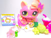 Littlest Pet Shop Rare Pink Crouching Cat #1900 with accessories authentic