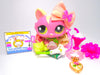 Littlest Pet Shop Rare Pink Crouching Cat #1900 with accessories authentic