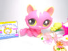 Littlest Pet Shop Rare Pink Crouching Cat #1900 with accessories authentic
