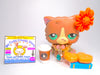 Littlest Pet Shop Rare Brown Persian Cat #371 with accessories authentic
