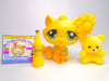 Littlest Pet Shop Yellow BonBon Sitting Cat #920 & cute accessories authentic
