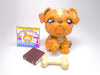 Littlest Pet Shop Brown Bulldog #607 with cute accessories authentic