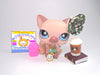 Littlest Pet Shop Sitting Snowy Cat #664 with accessories Authentic