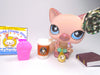 Littlest Pet Shop Sitting Snowy Cat #664 with accessories Authentic