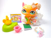 Littlest Pet Shop Yellow Glitter Walking Destiny Cat #626 & cute accessories authentic