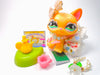 Littlest Pet Shop Yellow Glitter Walking Destiny Cat #626 & cute accessories authentic