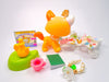 Littlest Pet Shop Yellow Glitter Walking Destiny Cat #626 & cute accessories authentic