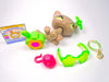 Littlest Pet Shop Sitting Grey Flocked Cat #467 with accessories Authentic