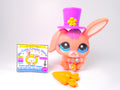 Littlest Pet Shop Rare Pink Blue Eyes Bunny Rabbit #2513 with cute accessories