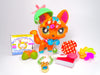 Littlest Pet Shop Rare Glitter Flower Fox #2341 & cute accessories Authentic