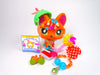 Littlest Pet Shop Rare Glitter Flower Fox #2341 & cute accessories Authentic