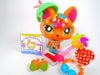 Littlest Pet Shop Rare Glitter Flower Fox #2341 & cute accessories Authentic