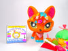 Littlest Pet Shop Rare Glitter Flower Fox #2341 & cute accessories Authentic