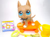 Littlest Pet Shop Grey Great Dane #184 with accessories Authentic